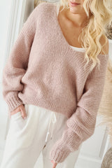 Honey mohair knit, rose pink