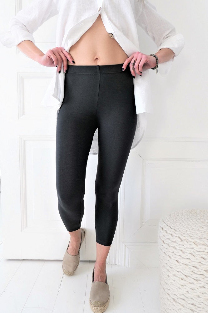 Bamboo leggings midi, graphite