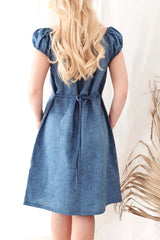 Isabel linen dress, denim blue