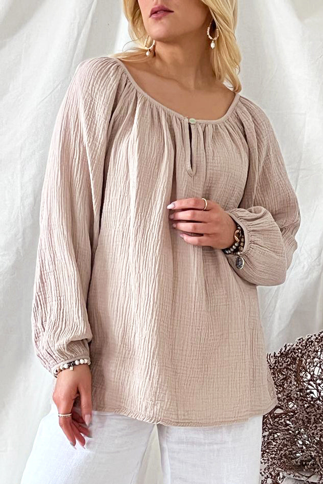 Jasmine cotton shirt, beige