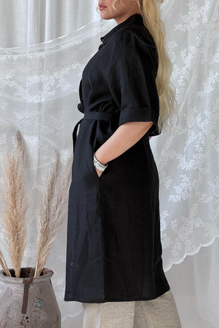 Julie shirt dress, black