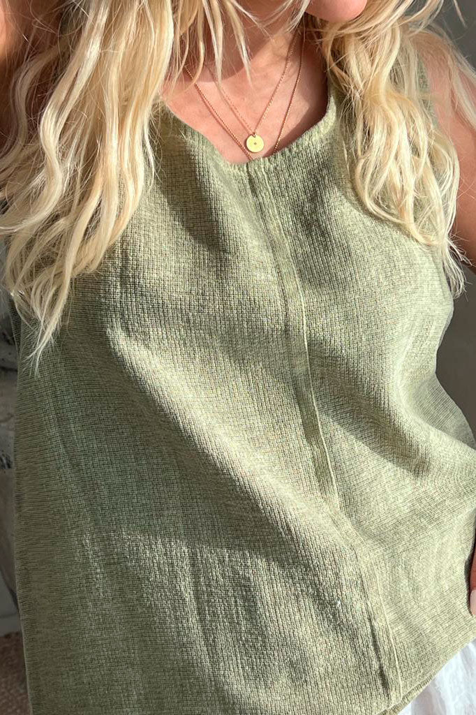 Kylie cotton top, khaki