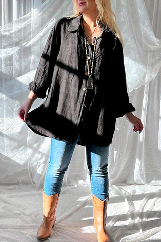 Lilee oversized shirt, black