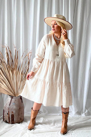 Lindsay linen dress, cream