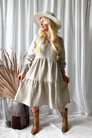 Lindsay linen dress, natural