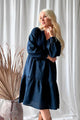 Lindsay linen dress, navy