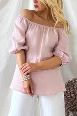 Louise linen shirt, light pink