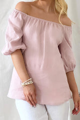 Louise linen shirt, light pink