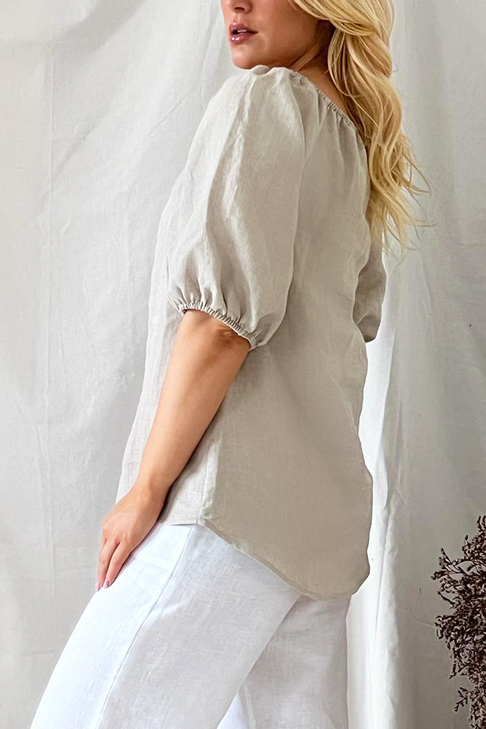 Louise linen shirt, natural