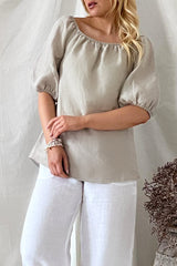 Louise linen shirt, natural