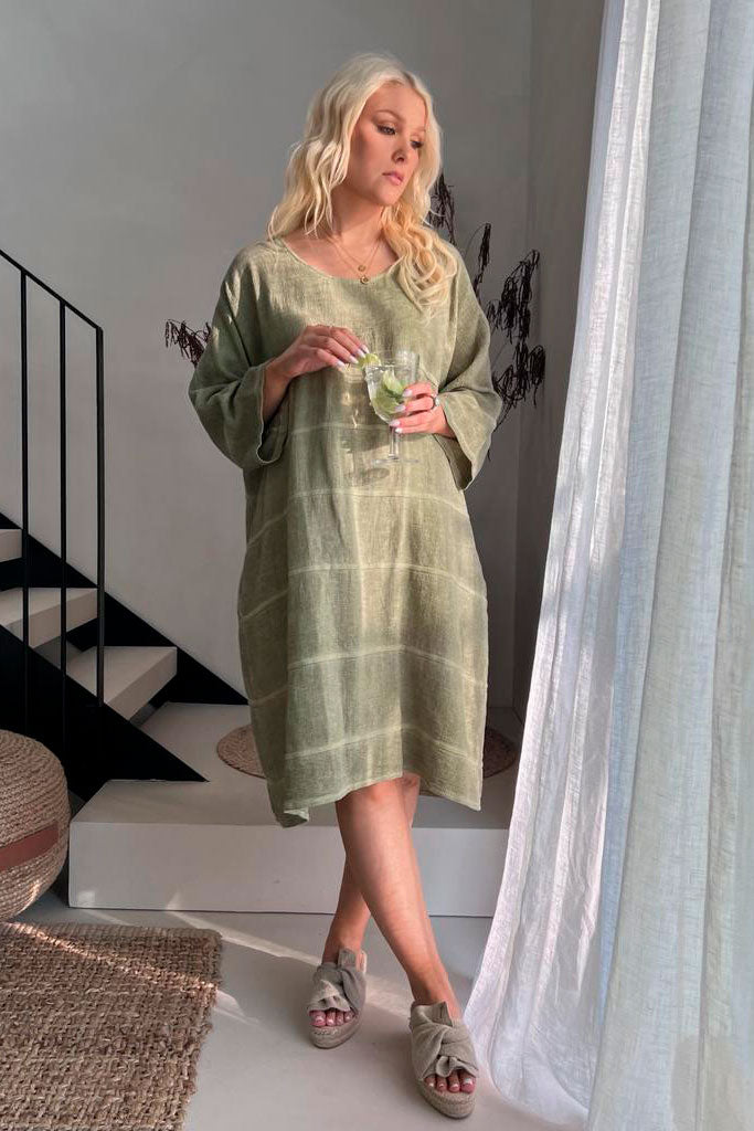 Luna cotton dress, khaki