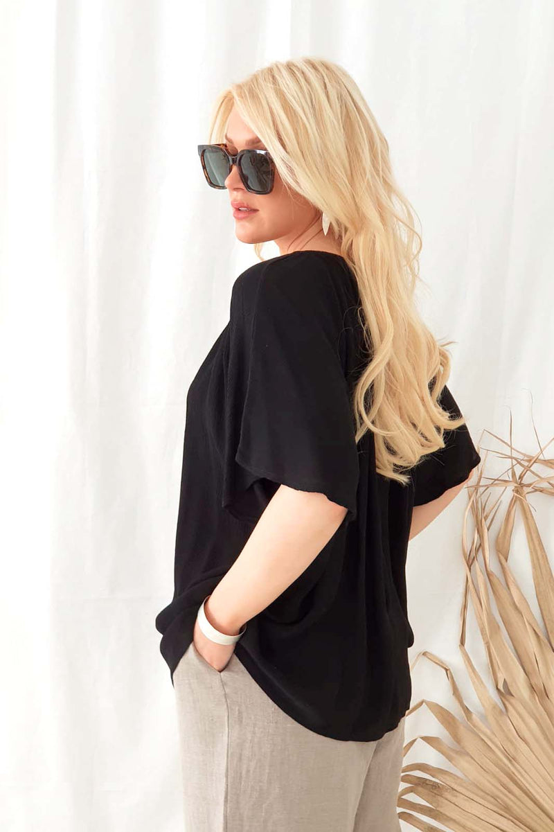 Marisa viscose shirt, black