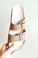 Mckhloe leather sandals, taupe