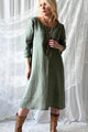 Miranda linen dress, camo green