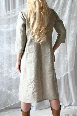 Miranda linen dress, natural