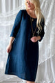 Miranda linen dress, navy