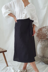 Missy linen skirt, black