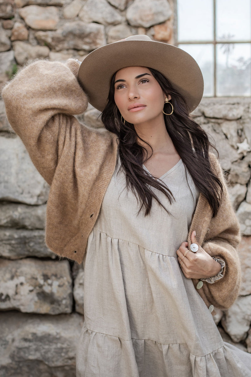 Mohair dream cardigan, caramel
