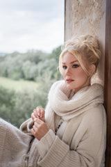 Muffy mohair scarf, off white