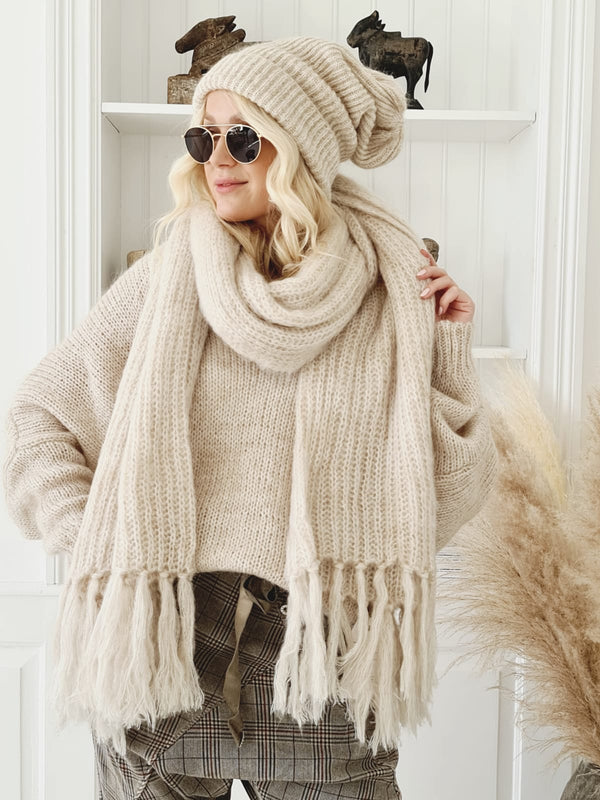 Muffy mohair scarf, beige