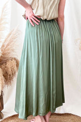Noelle viscose skirt, khaki green