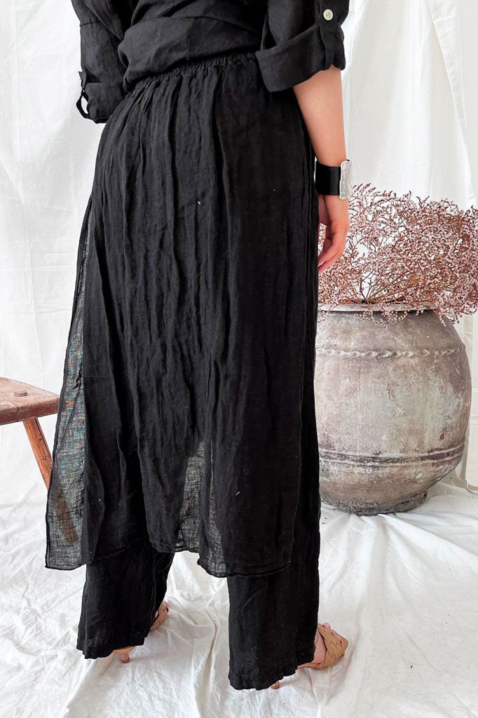 Nomade linen pants, black