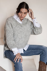Norah alpaca blend knit, pearl grey