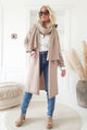 Cozy cashmere knit jacket, taupe