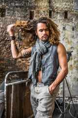 Jess linen vest, graphite