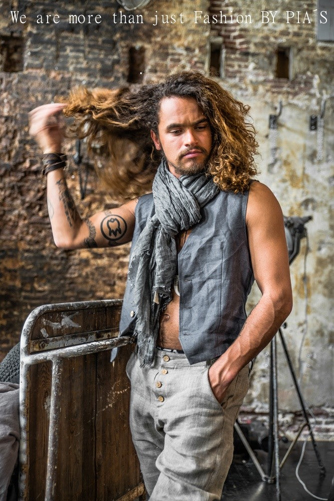 Jess linen vest, graphite