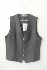 Jess linen vest, graphite