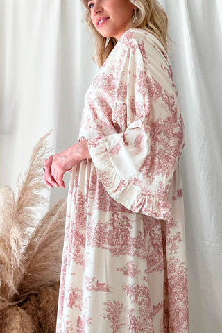 Provence viscose dress, rose toile