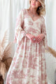 Provence viscose dress, rose toile