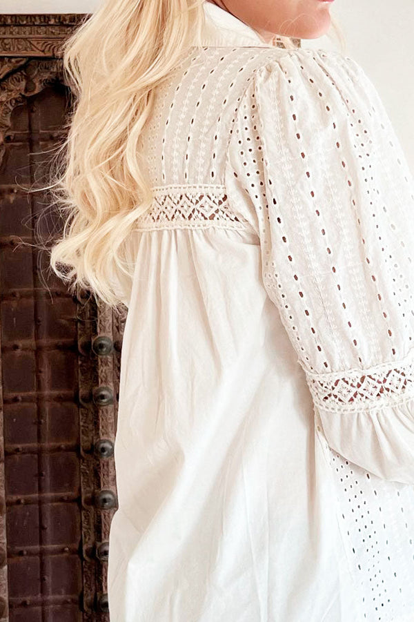 Riley cotton shirt, cream
