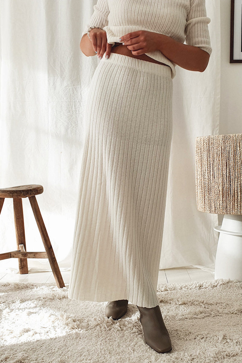 Sassy knit skirt, off white