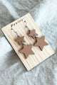 Star earrings, taupe