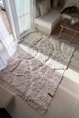 Stones cotton carpet 140x200, off white