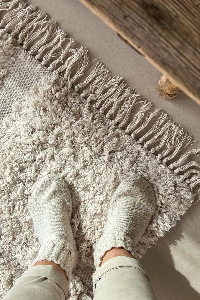 Stones cotton carpet 140x200, off white