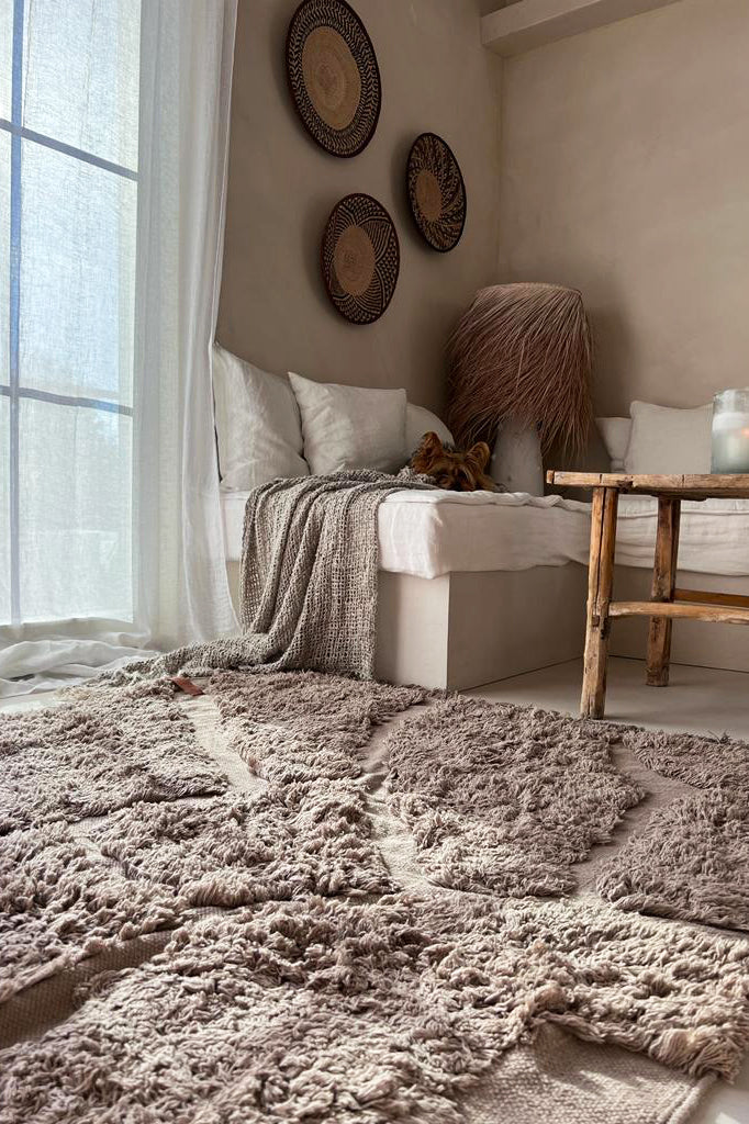 Stones cotton carpet 140x200, taupe