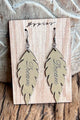 Feather earrings, dream beige