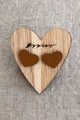 Heart button earrings, sienna