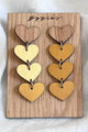 Oak heart earrings, gold