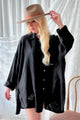 Urban oversize linen shirt, black