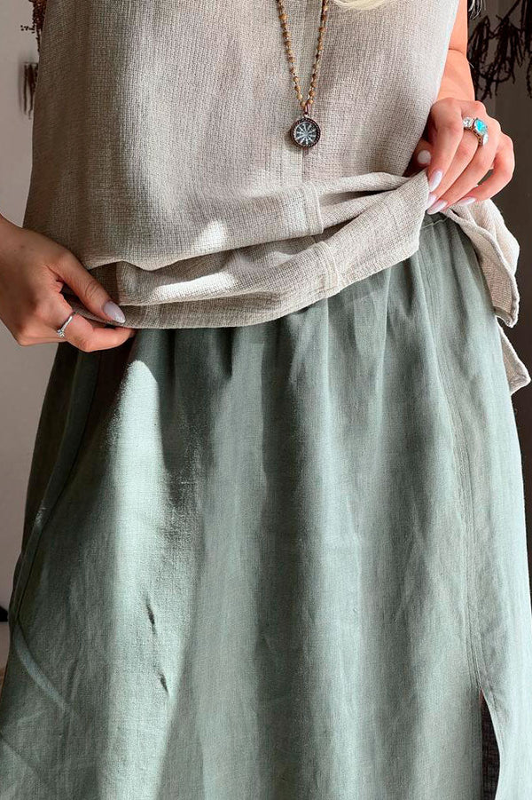Vanessa linen skirt, camo green