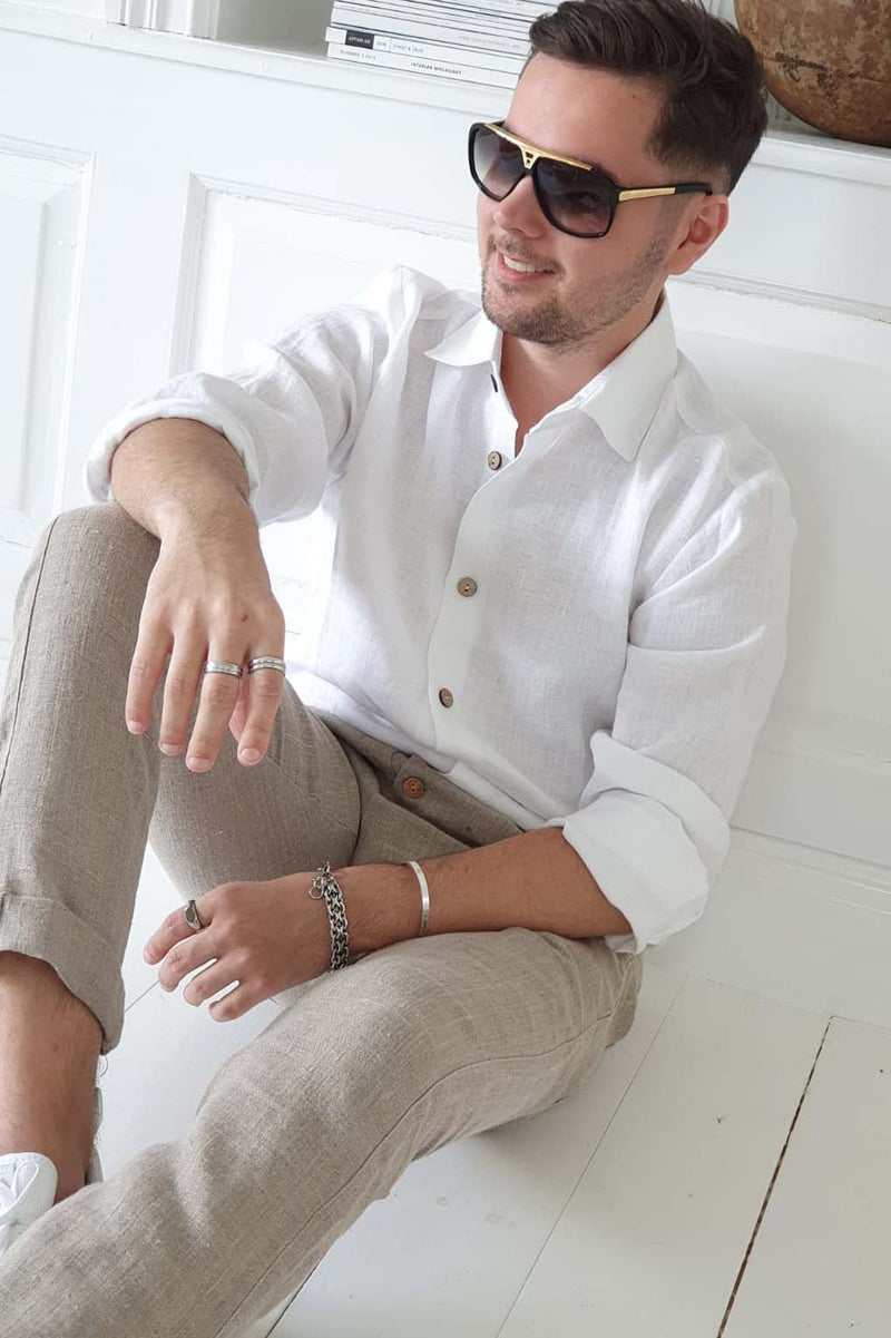 John linen shirt, white