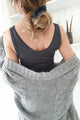 Bamboo cami tricot top, graphite