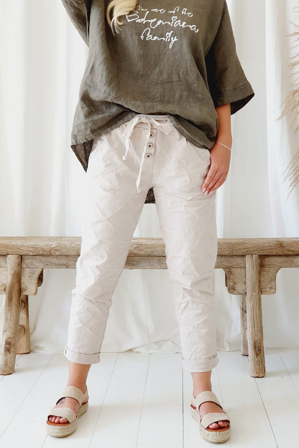 Perfect joggers buttons, beige