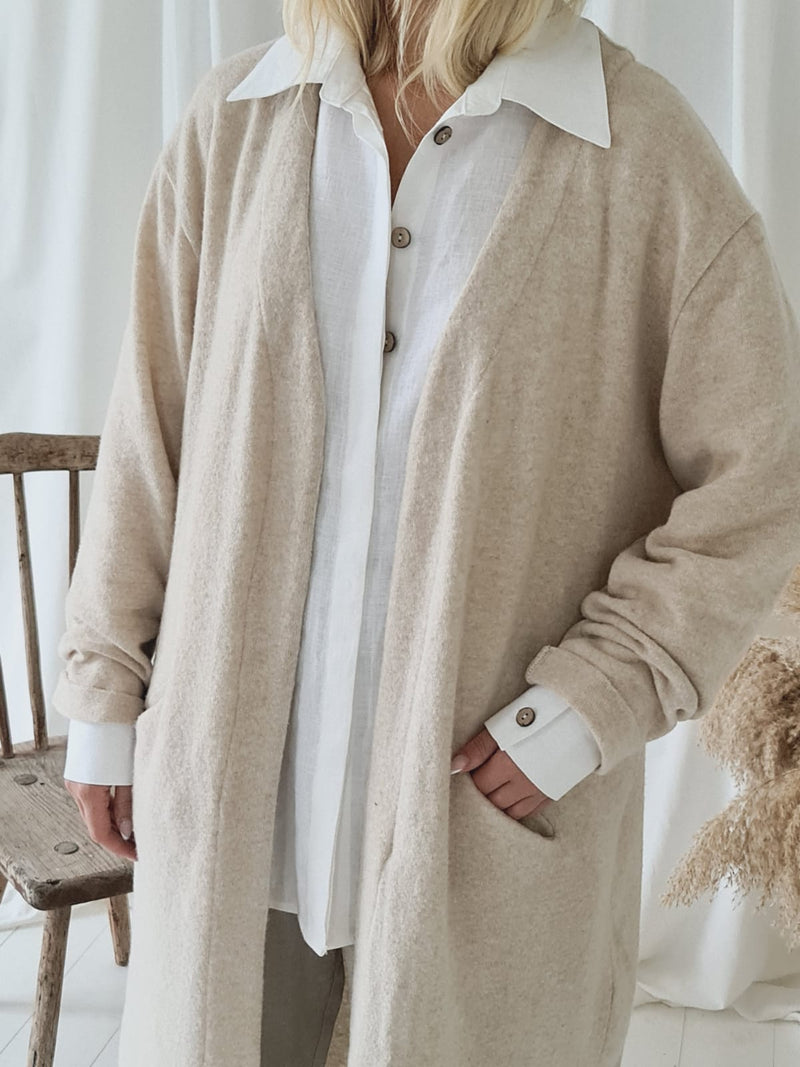 Classic knit jacket, beige