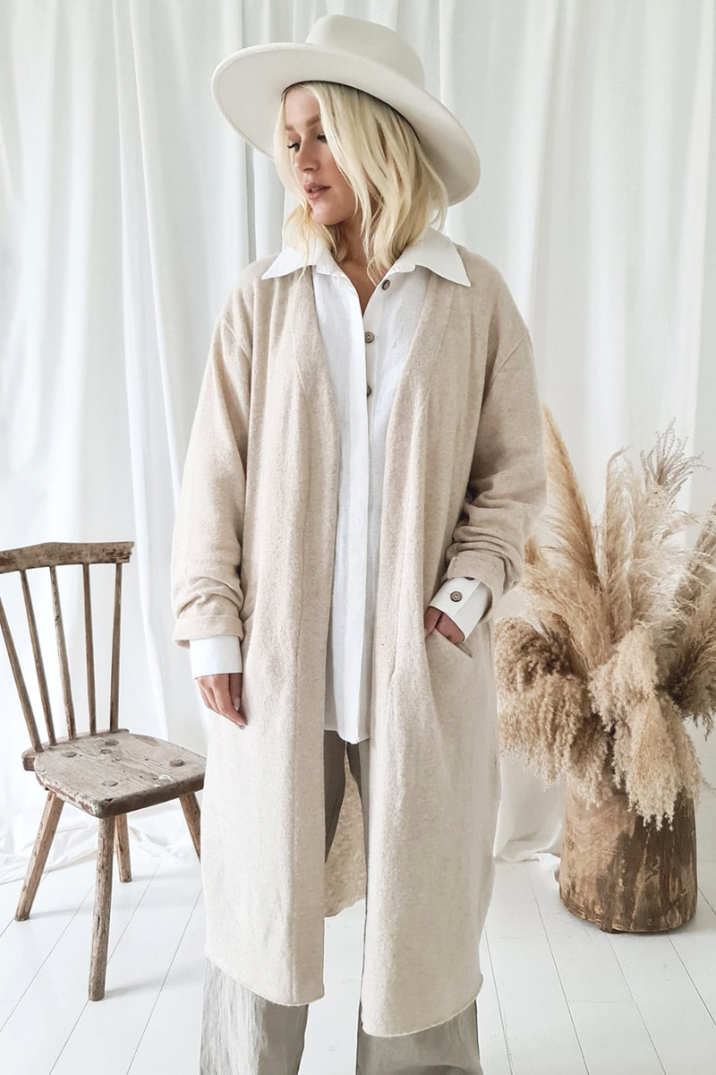 Classic knit jacket, beige