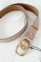 Infinity leather belt, sand/gold